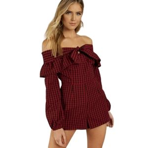 The Fifth Label | Campus Red Long Sleeve Romper
